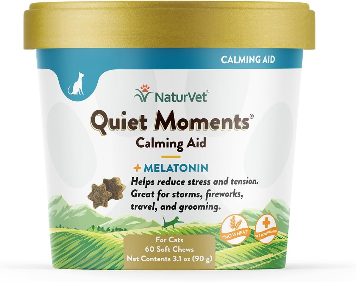 NaturVet Quiet Moments Calming Aid for Cats Plus Melatonin